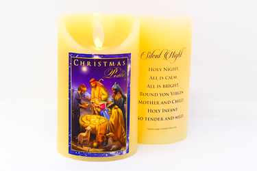 Real Wax Nativity Candle.