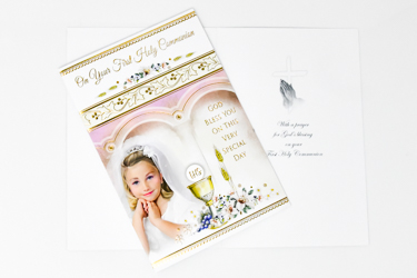 Holy Communion Card for a Girl.