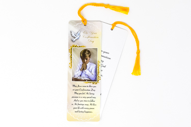 Boy's Bookmark with Confirmation Prayer.