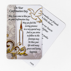 Catholic Gift Shop Ltd - Candle Confirmation Prayer Card With Dual Prayer.