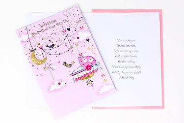 Card Congratulations on the Birth of you Baby Girl.