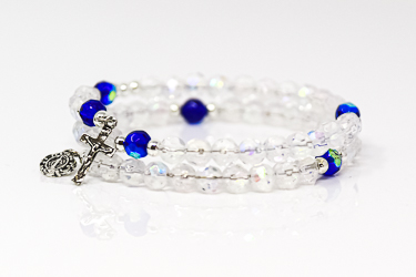 Crystal Memory Wire Rosary Bracelet
