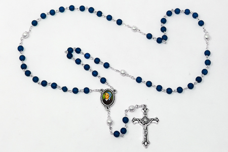 Bernadette Blue Rosary Beads.