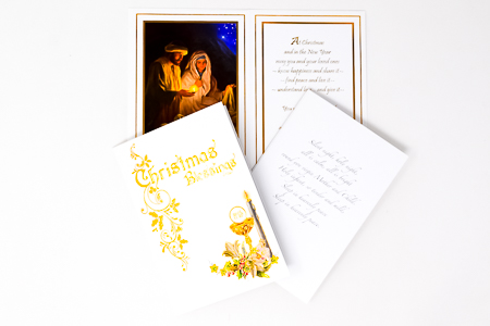 Christmas Priest Card Parchment.