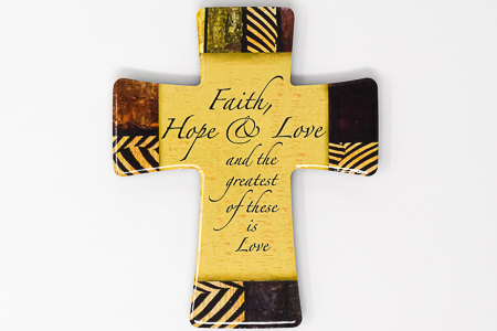 Faith, Hope & Love Porcelain Cross.