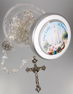 Fatima Rosary Crystal Beads & Fatima Rosary Box.