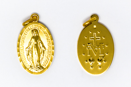 Large Gold Miraculous Medal.