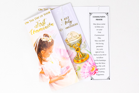 Girl's Communion Bookmark Card.