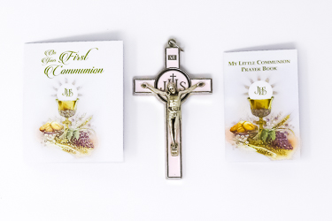 Girl's Communion Metal Crucifix.