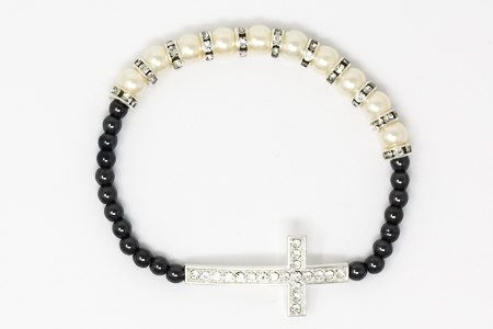 Glass Bracelet and Cross.