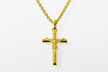 Gold Plated Crucifix Necklace.