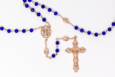 Lourdes Apparition Gold Rosary Beads.