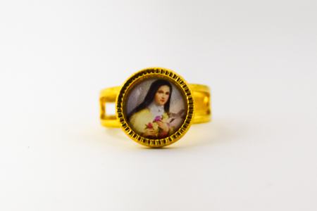 Gold Saint Theressa Adjustable Ring.