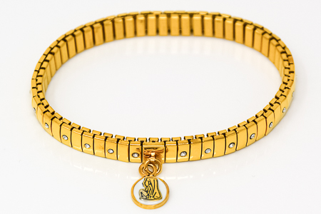 Gold Stretch Diamante Watch Bracelet.