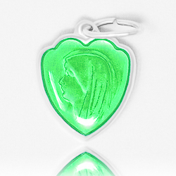 Green Heart Our Lady of Lourdes Medal.