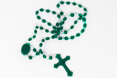 Green Plastic Rosary.