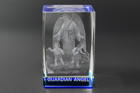 Guardian Angel Crystal Paperweight. 