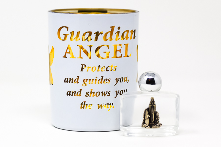 Guardian Angel Glass Votive Holder.