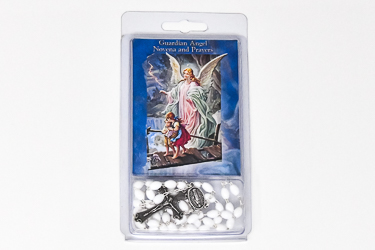 Guardian Angel Book & Rosary Beads.