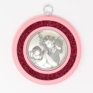 Guardian Angel Silver Plated Crib Medal.