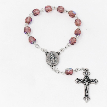 Handheld Amethyst Rosary.