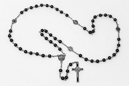 Saint Benedict Hematite Rosary.