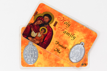 Holy Family Prayer Card & Medal