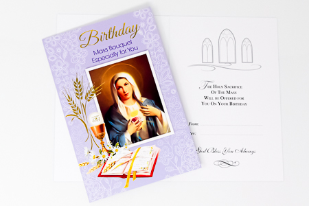 Immaculate Heart of Mary Birthday Card.