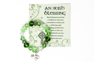 Irish Bracelet with 3 Leaf Clover Charm.