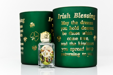Irish Blessing Glass Votive Holder.