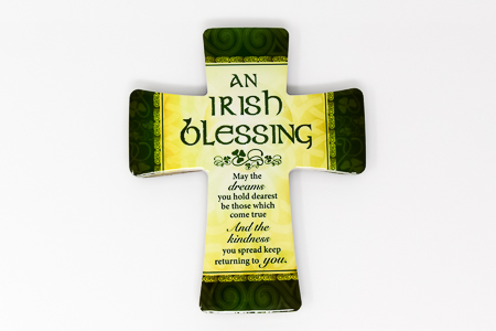 Irish Blessing Porcelain Cross.