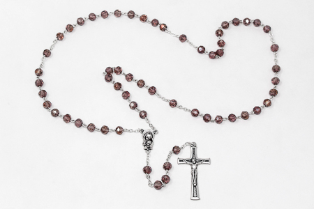 Mary & Baby Jesus Amethyst Rosary Beads