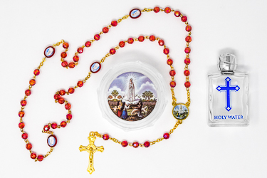 Fatima Rosary Beads & Holy Water.