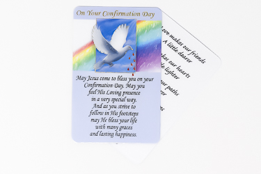 Laminated Dove Confirmation Card.