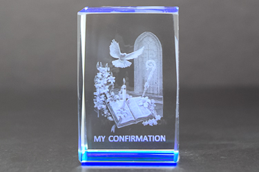 Confirmation Crystal Paperweight. 