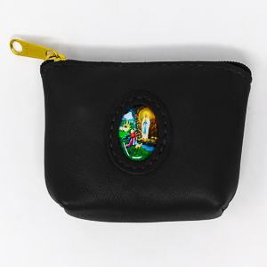 Leather Rosary Purse Black