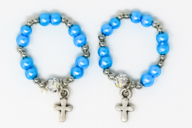 Light Blue Rosary Ring.