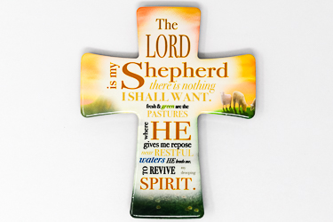 Lord Is My Shepherd Porcelain Cross.