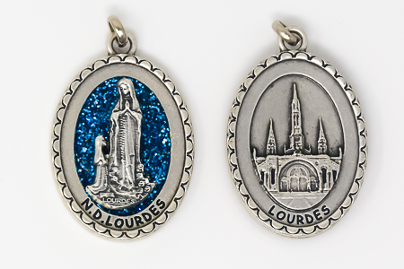 Lourdes Apparition Aqua Medal.