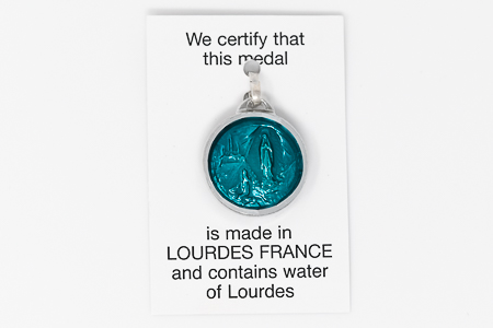 Apparitions Lourdes Water Pendant.