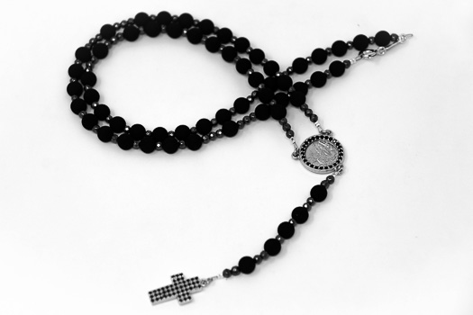 Lourdes Rosary with Volcanic Rock Beads.