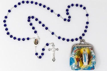 Lourdes Rosary Beads & Rosary Purse