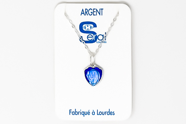 Our Lady of Lourdes Heart Necklace 