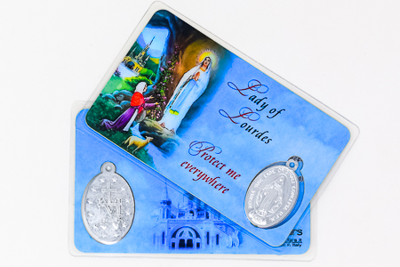 Lourdes Prayer Card & Medal