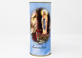 Lourdes Pillar Candle.