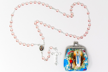 Lourdes Rosary Beads & Rosary Purse