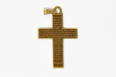 Cross Pendant with the Lords Prayer.