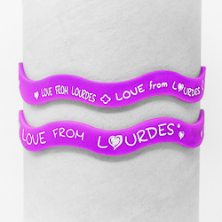 Lourdes Purple Rubber Bracelet.