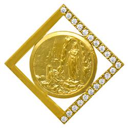 Men's Gold Lourdes Pendant.
