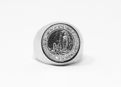 Men's Silver Lourdes Ring.